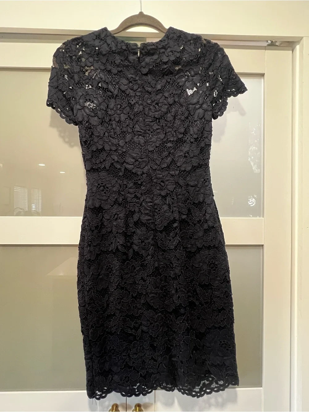 Ralph Lauren Navy Floral Lace Short-Sleeve Sheath Dress - Picture 3 of 5